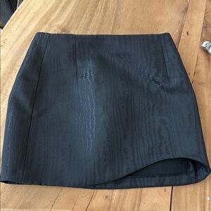 Black Textured Mini Skirt